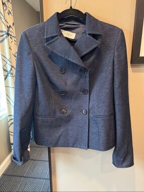 MaxMara Dark Navy Double-Breasted Pea Coat